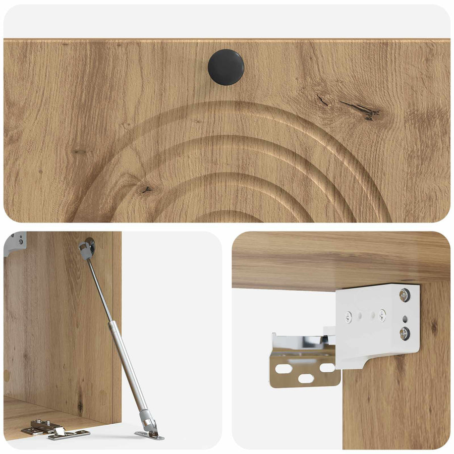 Wandbeugel TV-kast Artisanaal eiken 78,5 x 31 x 30 cm