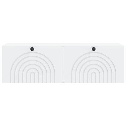 Wandbeugel TV-kast Wit 98 x 31 x 30 cm Bewerkt hout