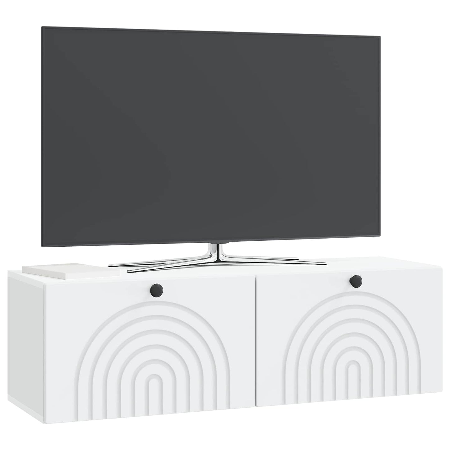 Wandbeugel TV-kast Wit 98 x 31 x 30 cm Bewerkt hout