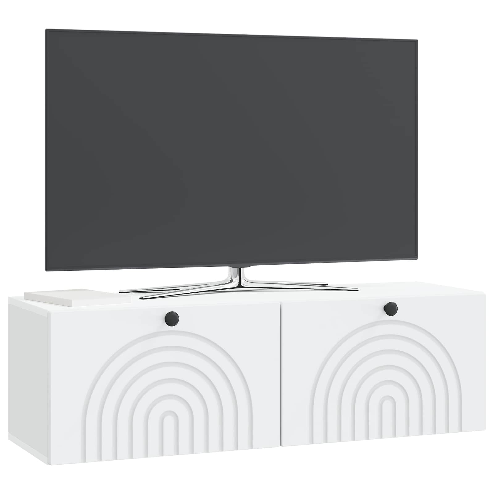 Wandbeugel TV-kast Wit 98 x 31 x 30 cm Bewerkt hout
