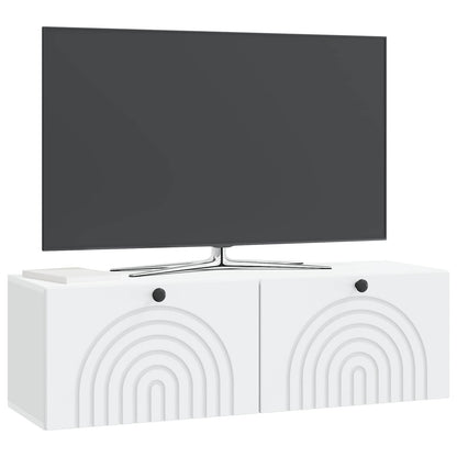 Wandbeugel TV-kast Wit 98 x 31 x 30 cm Bewerkt hout