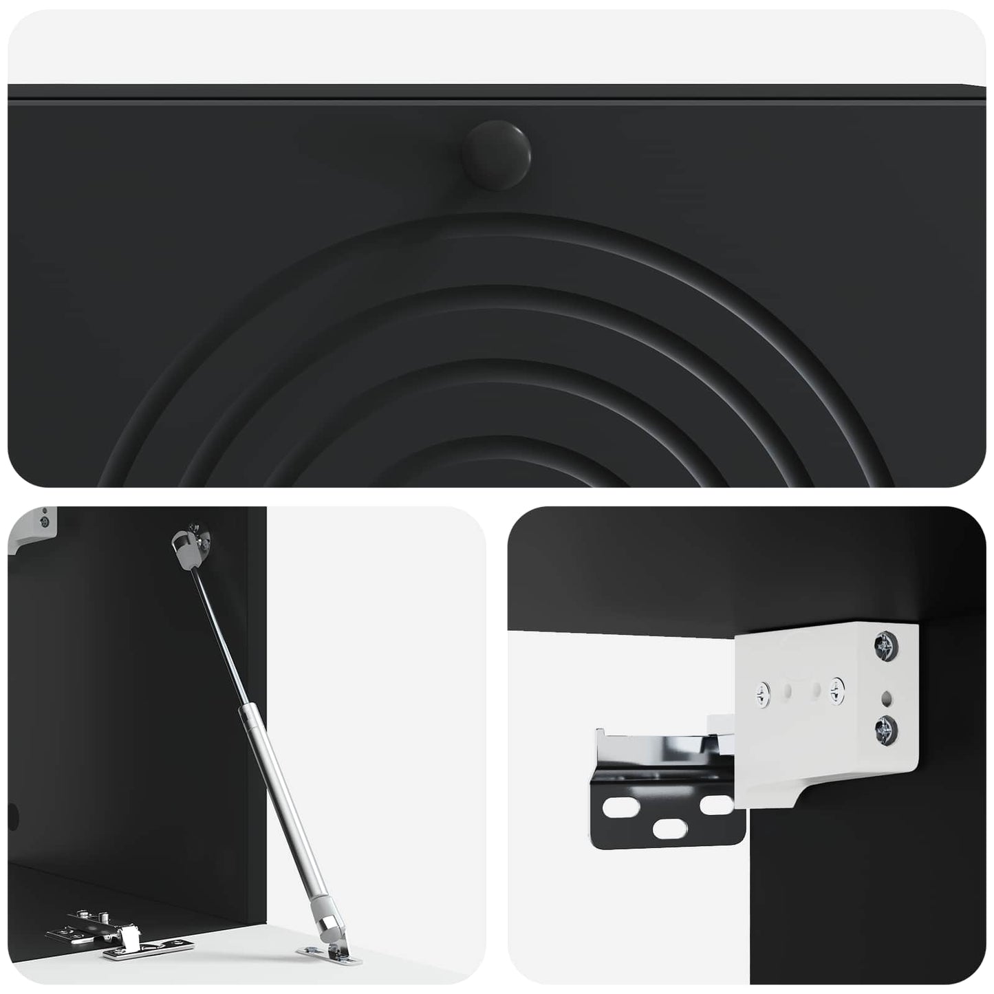 Wandbeugel TV-kast Zwart 98 x 31 x 30 cm Bewerkt hout