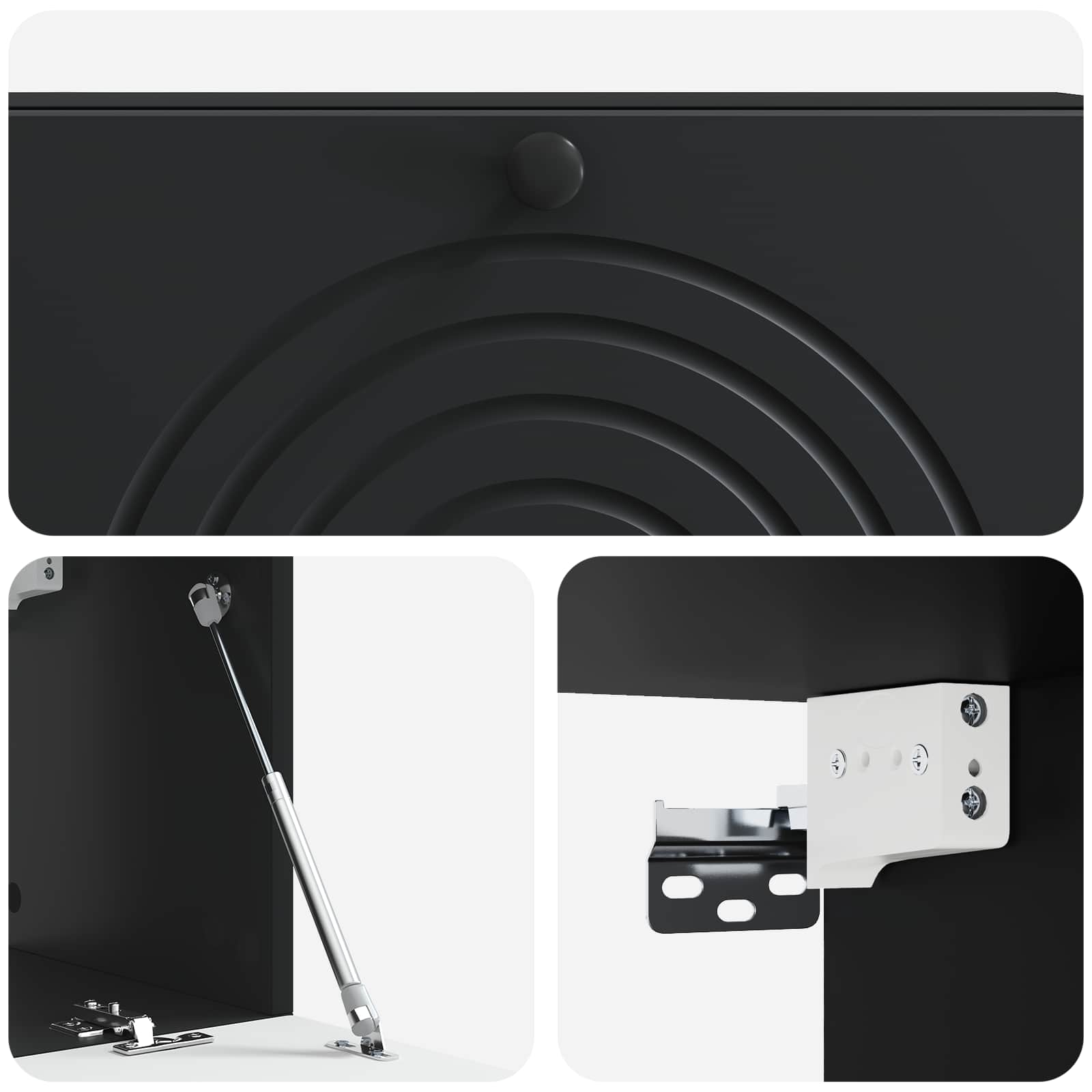 Wandbeugel TV-kast Zwart 98 x 31 x 30 cm Bewerkt hout
