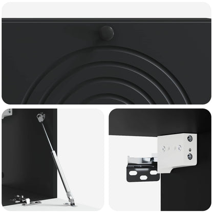 Wandbeugel TV-kast Zwart 98 x 31 x 30 cm Bewerkt hout