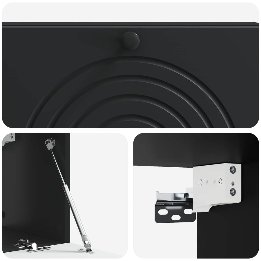 Wandbeugel TV-kast Zwart 98 x 31 x 30 cm Bewerkt hout