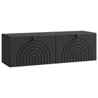 Wandkast 98x31x30 cm bewerkt hout zwart