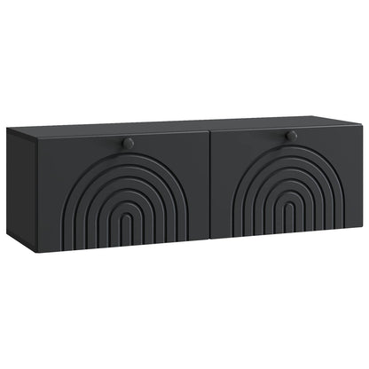 Wandbeugel TV-kast Zwart 98 x 31 x 30 cm Bewerkt hout