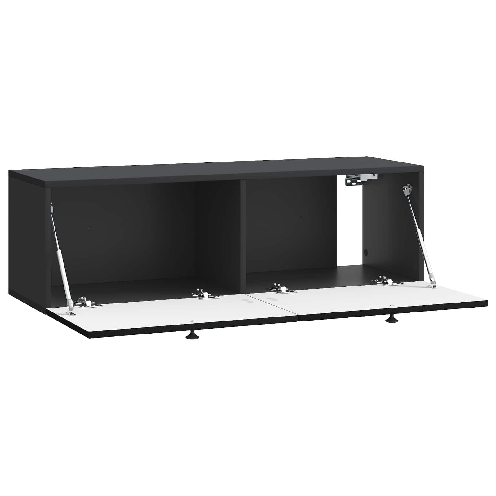 Wandbeugel TV-kast Zwart 98 x 31 x 30 cm Bewerkt hout