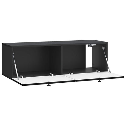 Wandbeugel TV-kast Zwart 98 x 31 x 30 cm Bewerkt hout