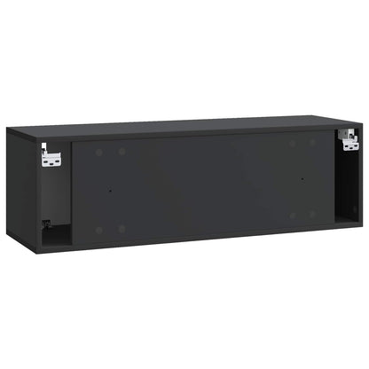 Wandbeugel TV-kast Zwart 98 x 31 x 30 cm Bewerkt hout