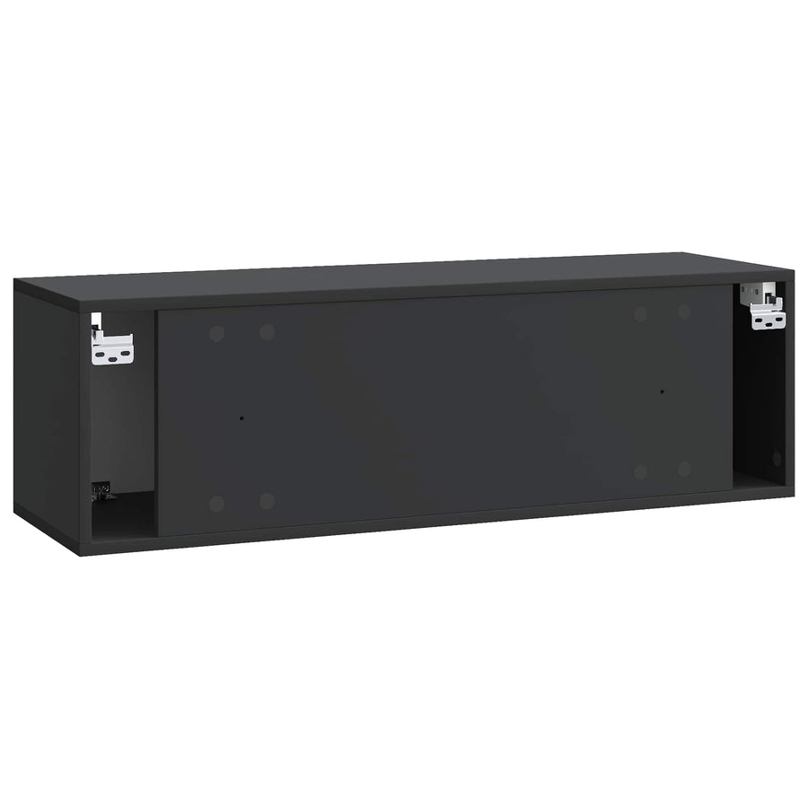 Wandbeugel TV-kast Zwart 98 x 31 x 30 cm Bewerkt hout