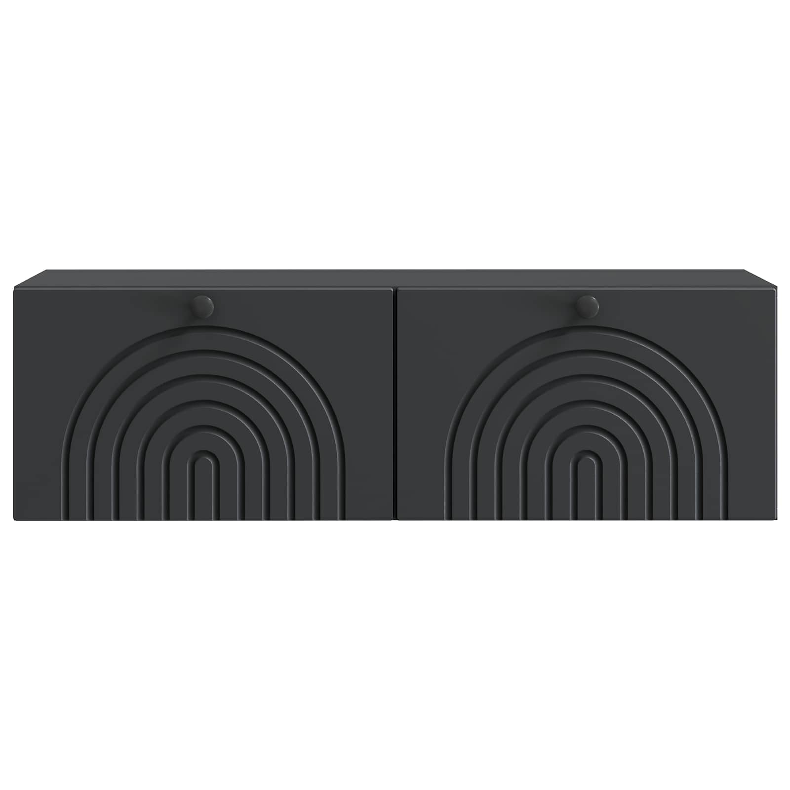 Wandbeugel TV-kast Zwart 98 x 31 x 30 cm Bewerkt hout