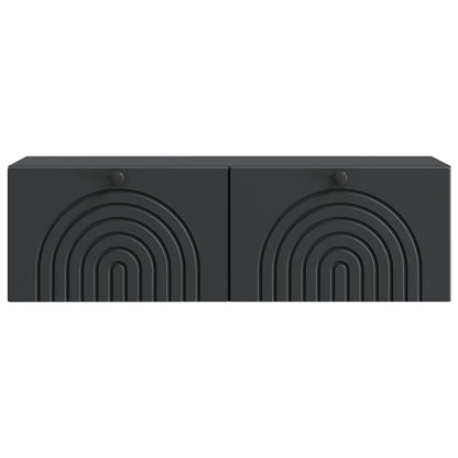 Wandbeugel TV-kast Zwart 98 x 31 x 30 cm Bewerkt hout