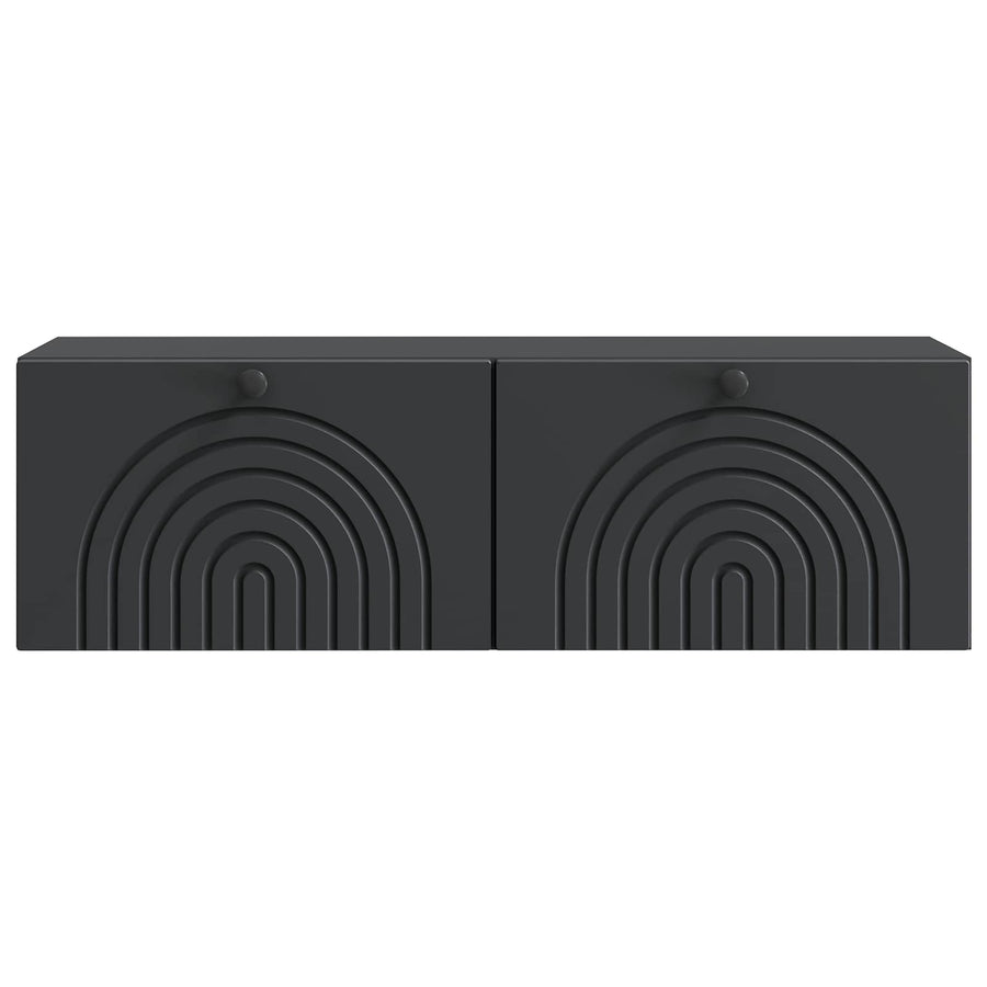 Wandbeugel TV-kast Zwart 98 x 31 x 30 cm Bewerkt hout
