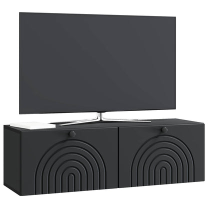 Wandbeugel TV-kast Zwart 98 x 31 x 30 cm Bewerkt hout