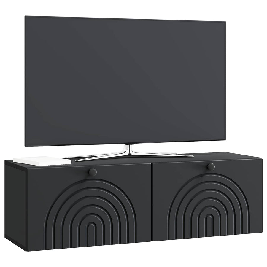 Wandbeugel TV-kast Zwart 98 x 31 x 30 cm Bewerkt hout