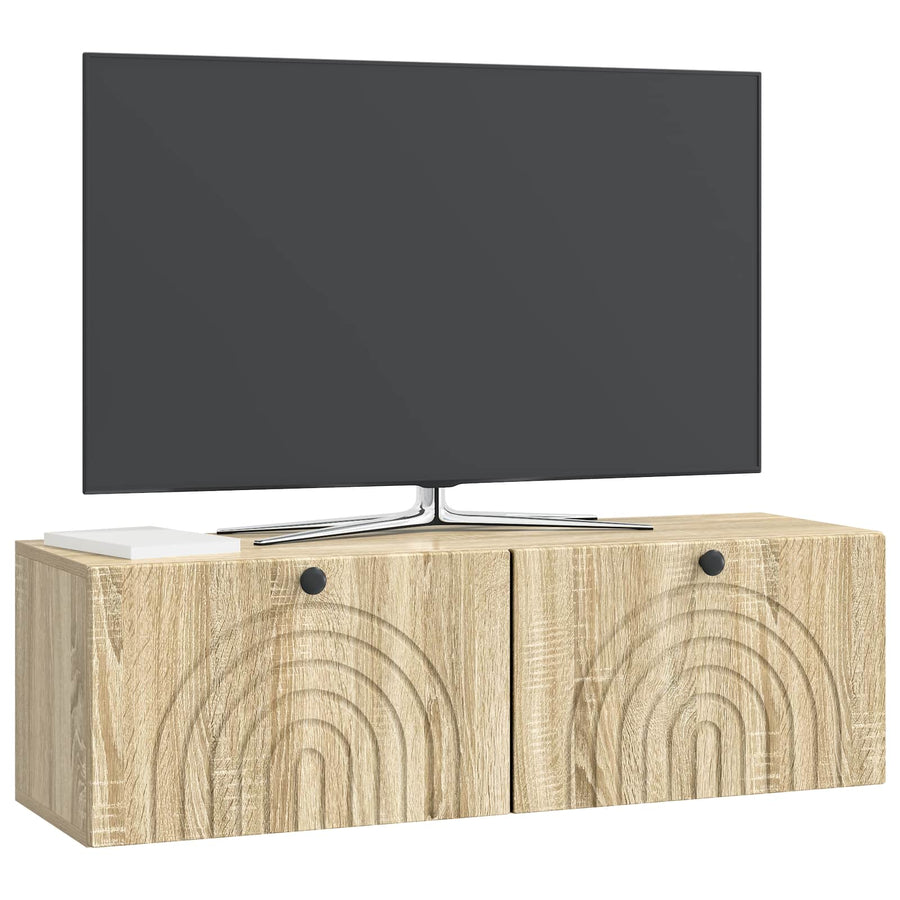 Wandbeugel TV-kast Sonoma Eiken 98 x 31 x 30 cm Bewerkt hout