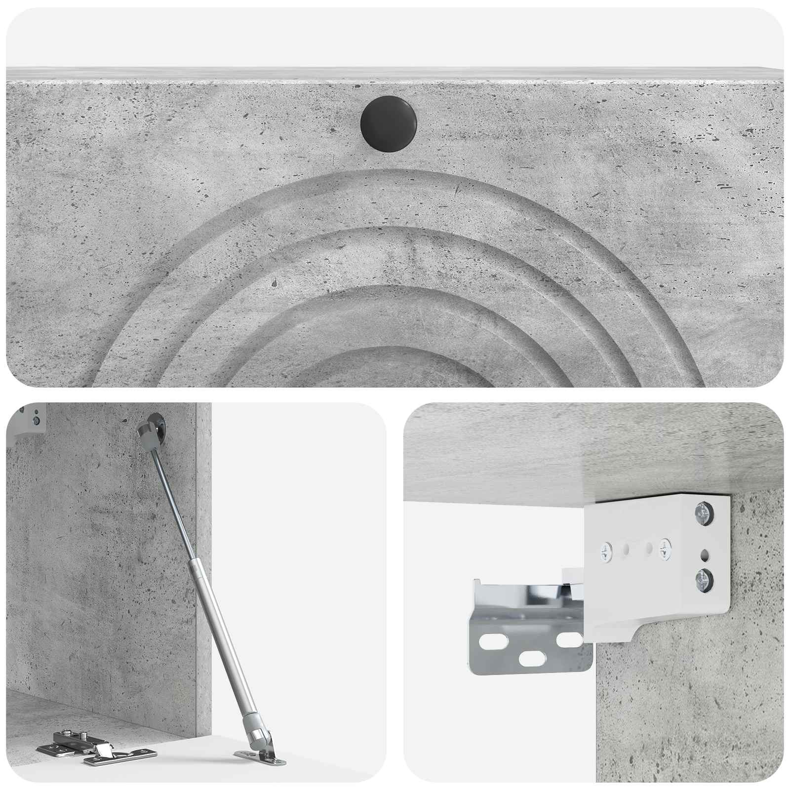 Wandbeugel TV-kast Betongrijs 98 x 31 x 30 cm Bewerkt hout