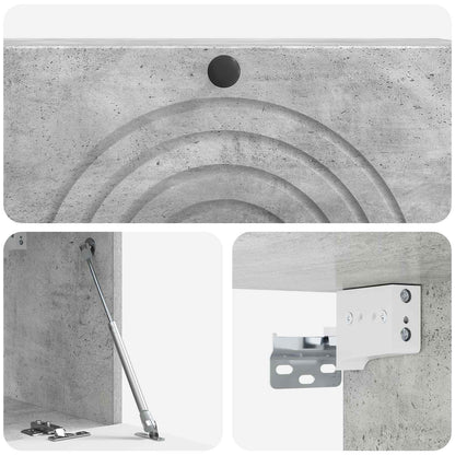 Wandbeugel TV-kast Betongrijs 98 x 31 x 30 cm Bewerkt hout