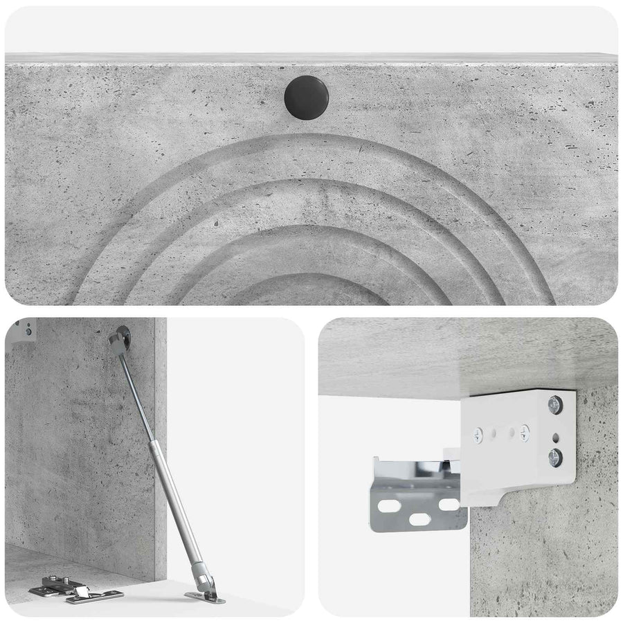 Wandbeugel TV-kast Betongrijs 98 x 31 x 30 cm Bewerkt hout