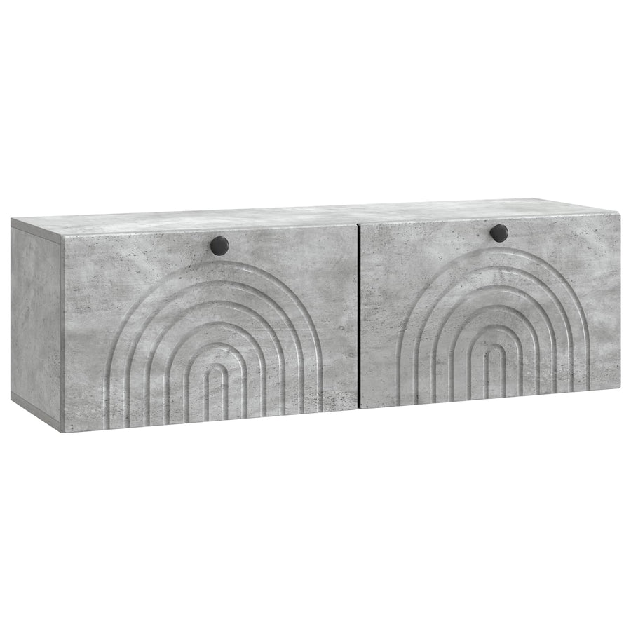 Wandbeugel TV-kast Betongrijs 98 x 31 x 30 cm Bewerkt hout