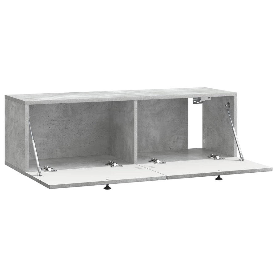 Wandbeugel TV-kast Betongrijs 98 x 31 x 30 cm Bewerkt hout