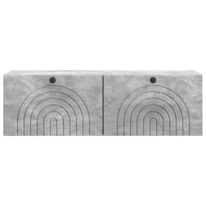 Wandbeugel TV-kast Betongrijs 98 x 31 x 30 cm Bewerkt hout