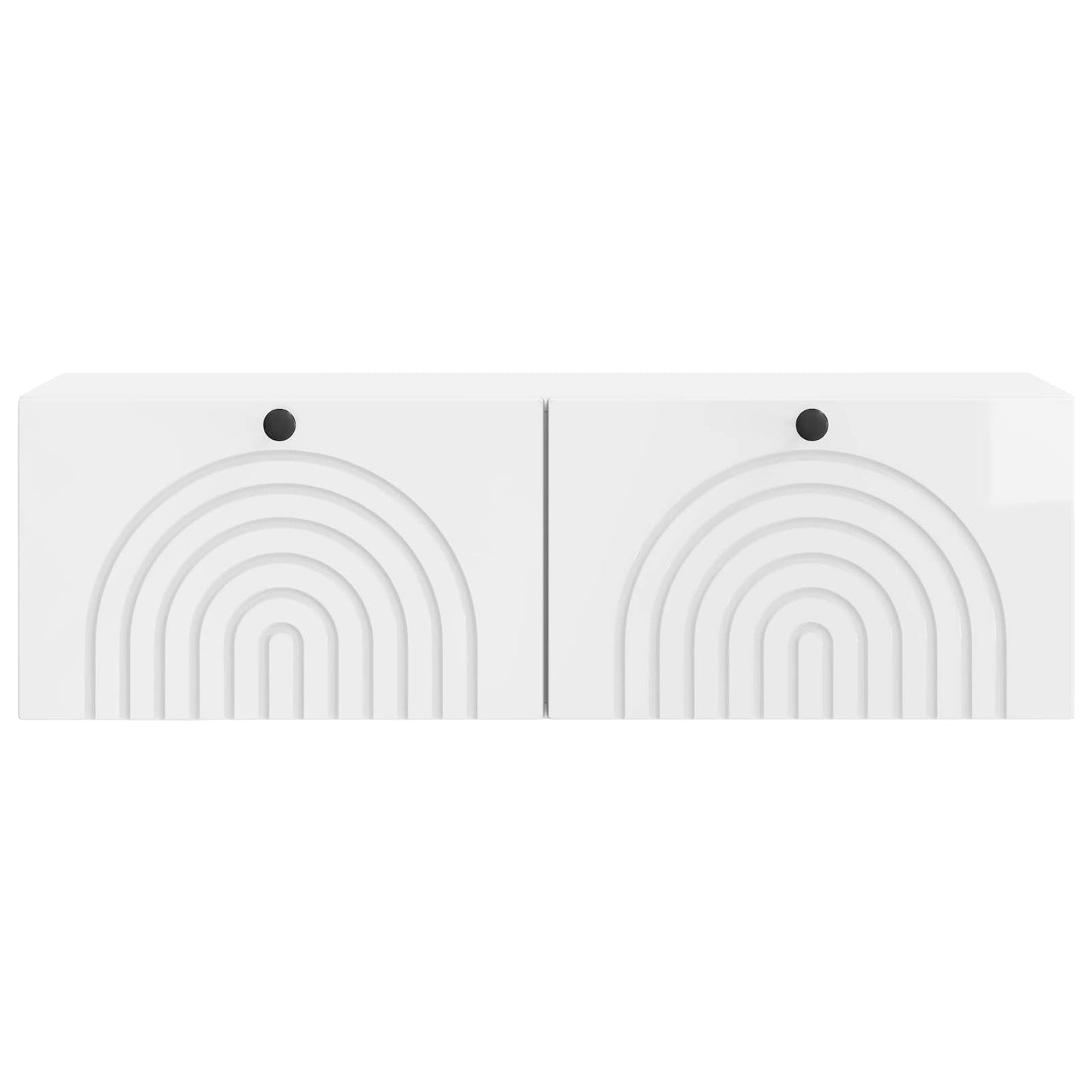 Wandbeugel TV-kast Hoogglans Wit 98 x 31 x 30 cm Bewerkt hout