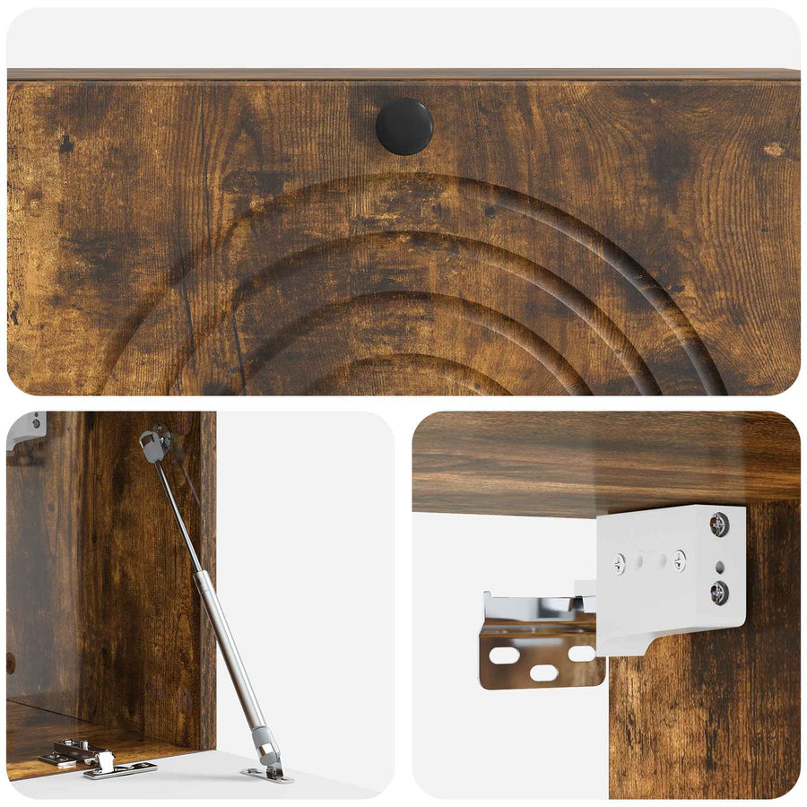 Wandbeugel TV-kast Gerookt eiken 98 x 31 x 30 cm Bewerkt hout