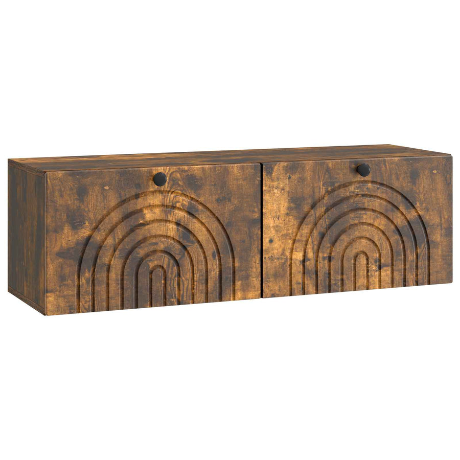 Wandbeugel TV-kast Gerookt eiken 98 x 31 x 30 cm Bewerkt hout
