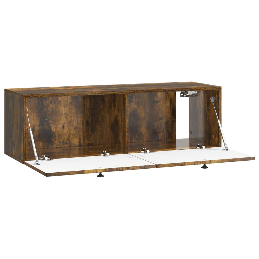 Wandbeugel TV-kast Gerookt eiken 98 x 31 x 30 cm Bewerkt hout