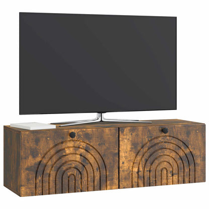 Wandbeugel TV-kast Gerookt eiken 98 x 31 x 30 cm Bewerkt hout