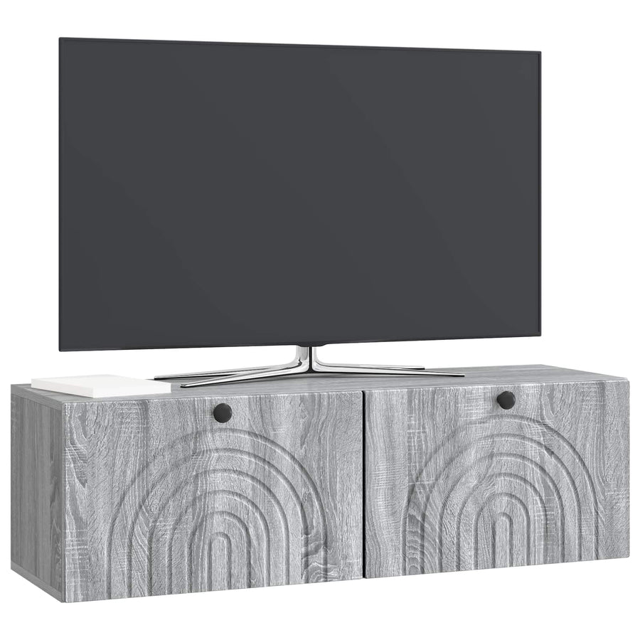 Wandbeugel TV-kast Grijs sonoma 98 x 31 x 30 cm Bewerkt hout