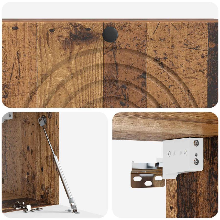 Wandbeugel TV-kast Oud hout 98 x 31 x 30 cm Bewerkt hout