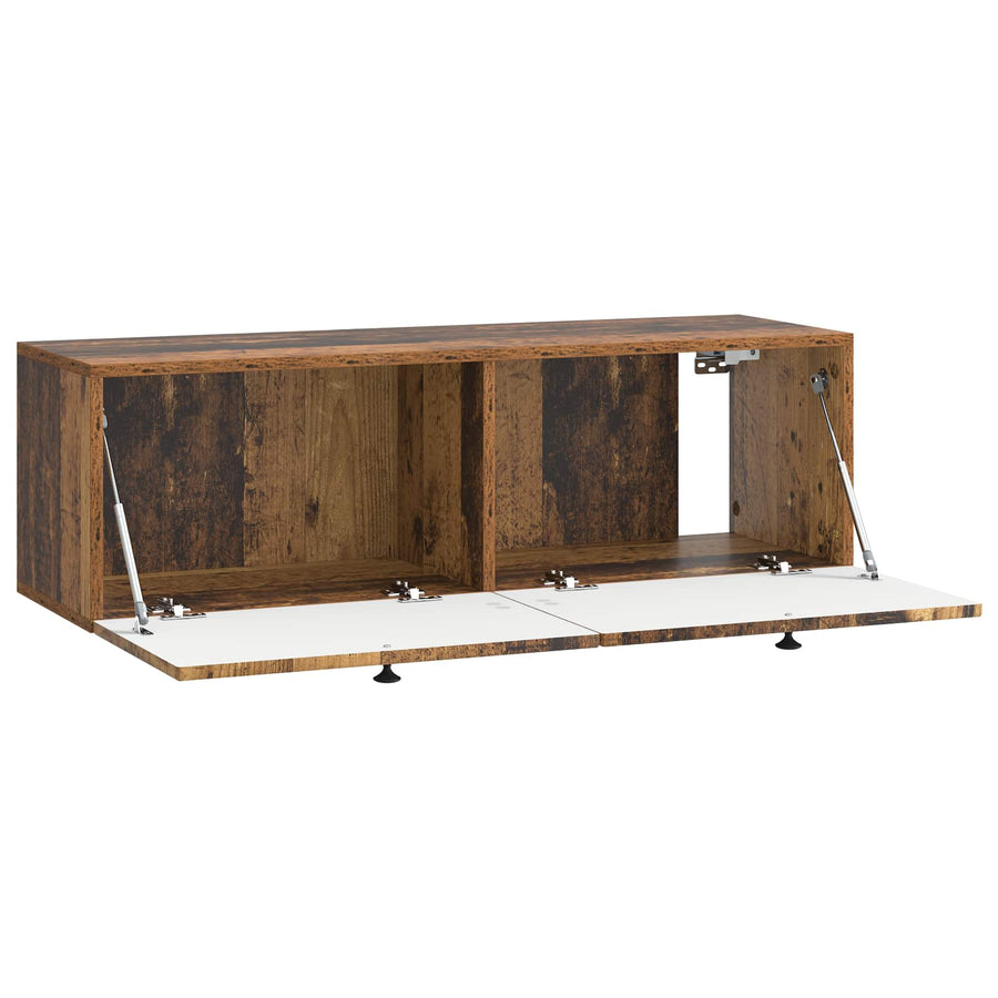 Wandbeugel TV-kast Oud hout 98 x 31 x 30 cm Bewerkt hout