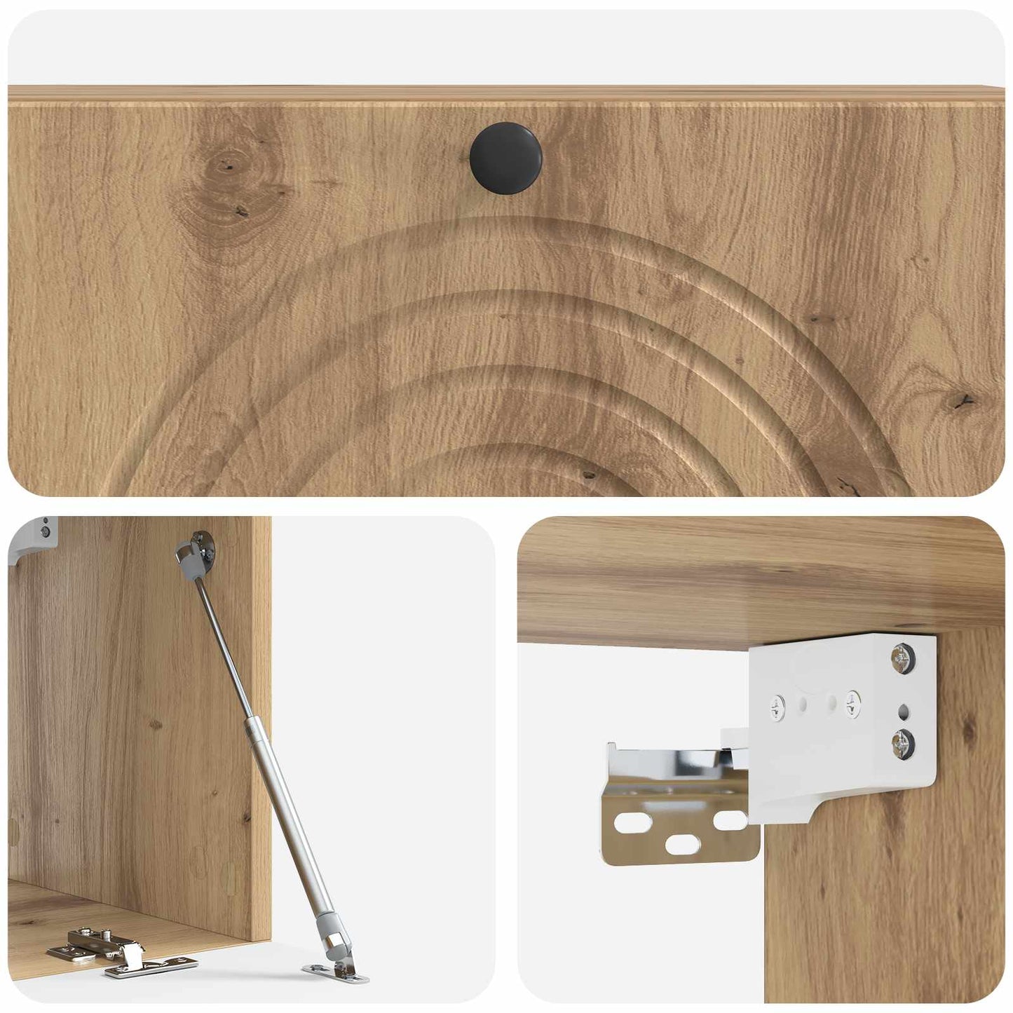 Wandbeugel TV-kast Artisanaal eiken 98 x 31 x 30 cm