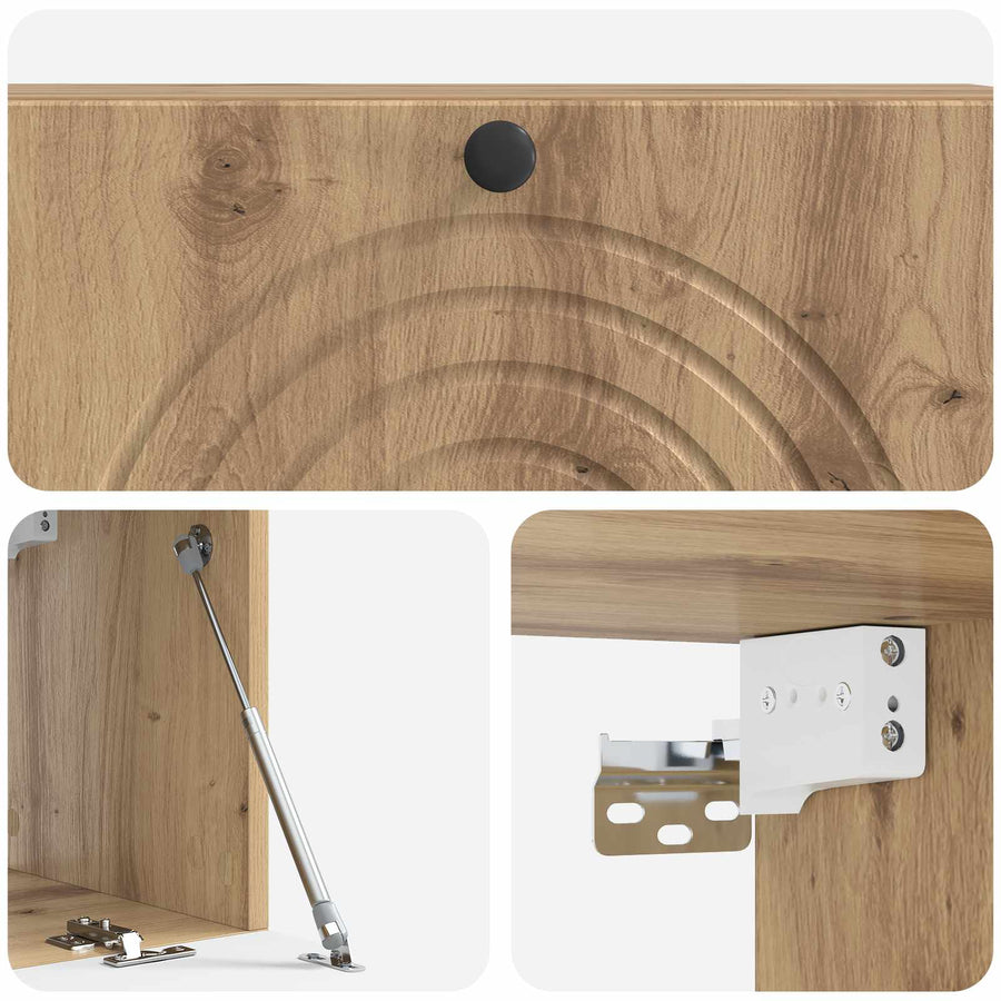 Wandbeugel TV-kast Artisanaal eiken 98 x 31 x 30 cm