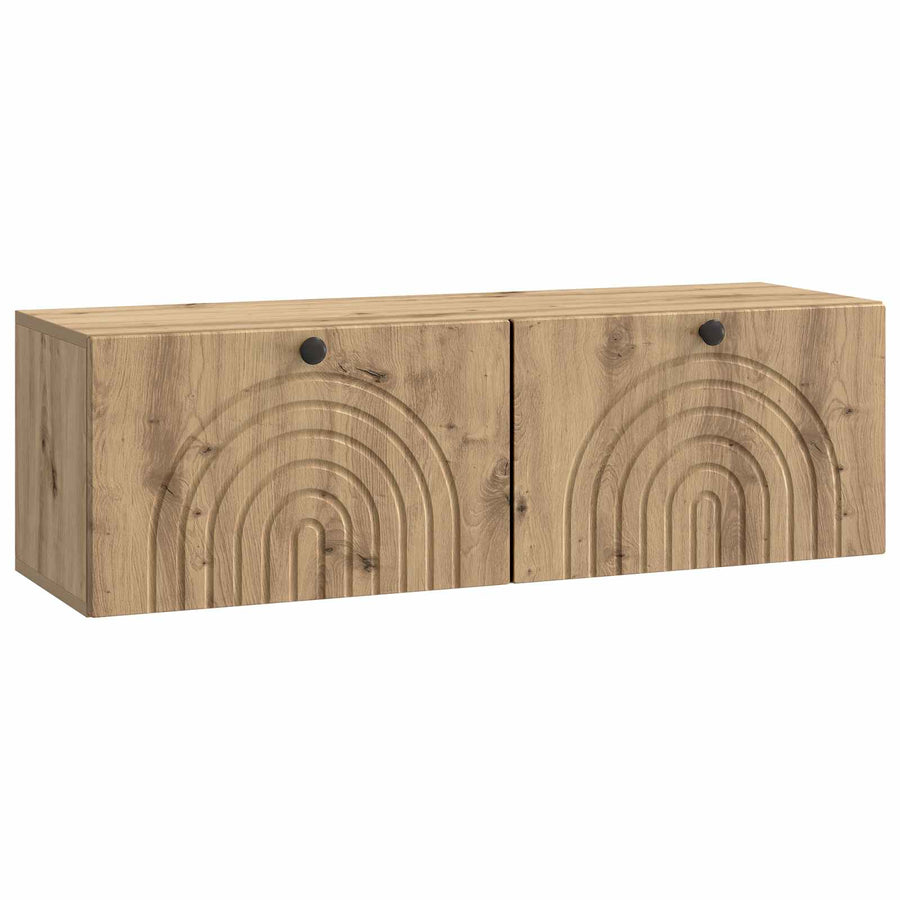Wandbeugel TV-kast Artisanaal eiken 98 x 31 x 30 cm