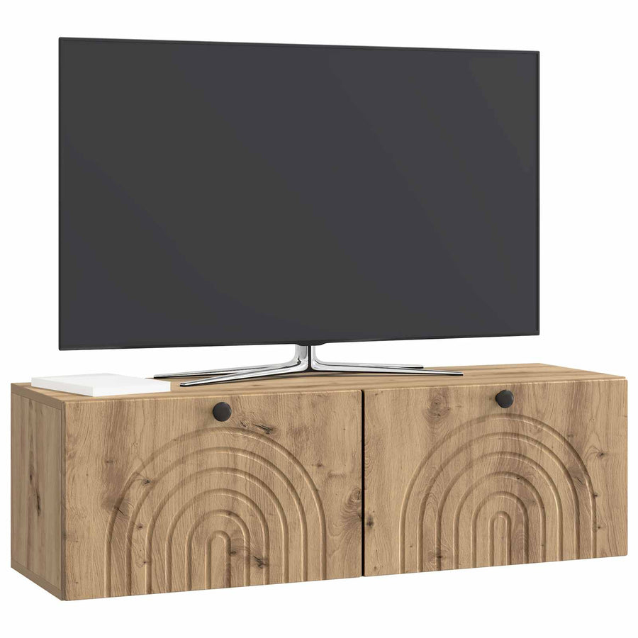 Wandbeugel TV-kast Artisanaal eiken 98 x 31 x 30 cm