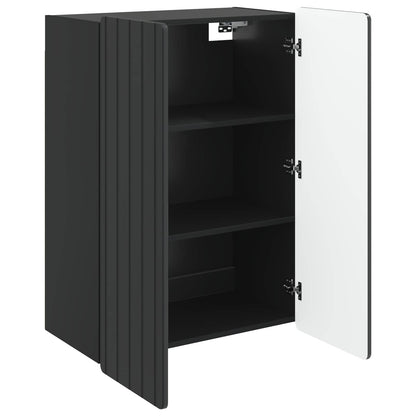 Wandkast Zwart 66 x 34,5 x 92 cm Bewerkt hout