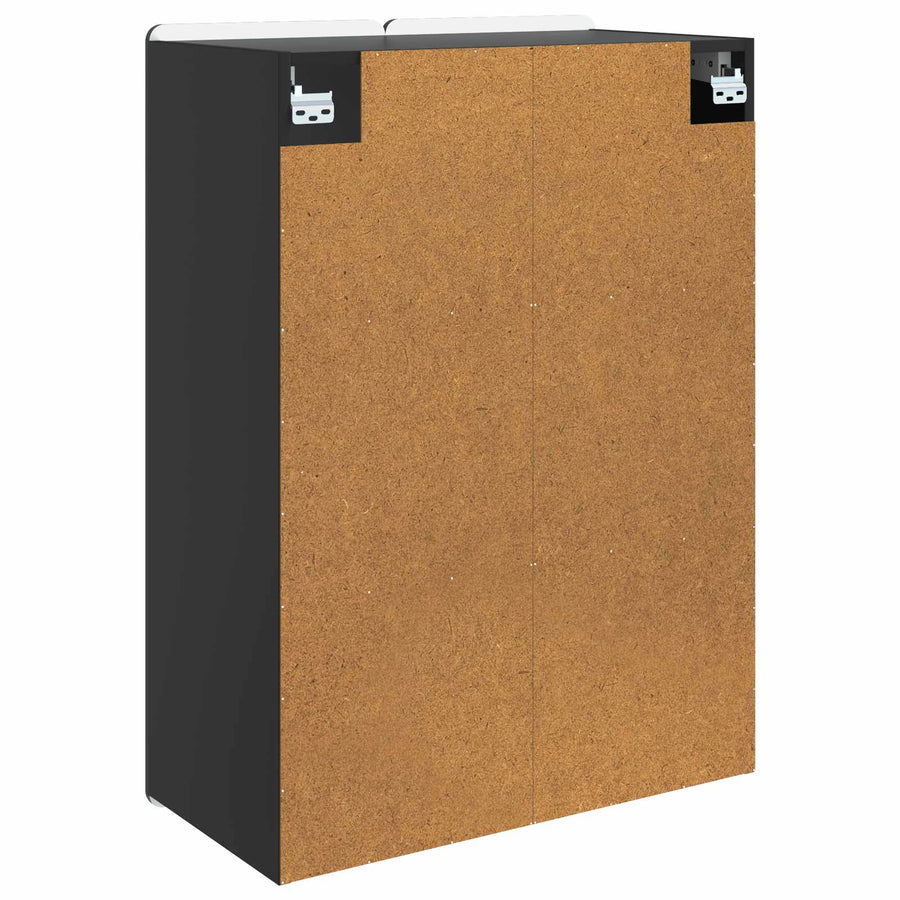 Wandkast Zwart 66 x 34,5 x 92 cm Bewerkt hout