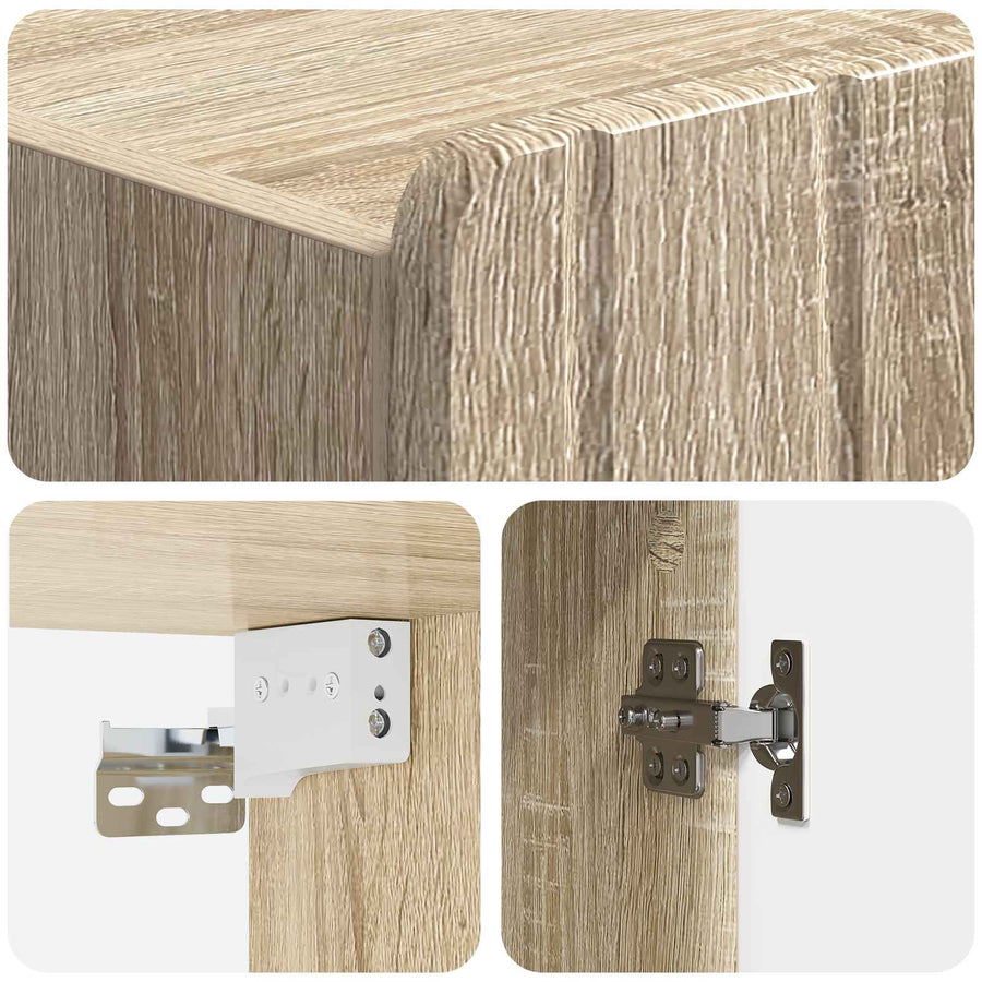 Wandkast Sonoma Eiken 66 x 34,5 x 92 cm Bewerkt hout
