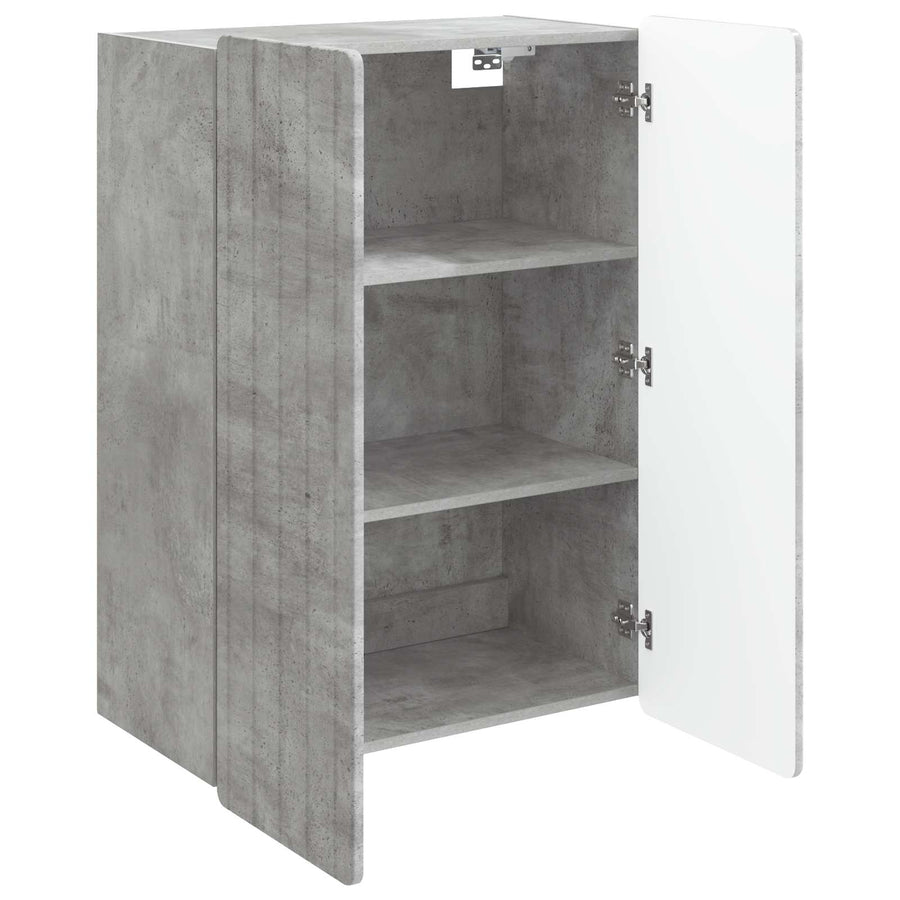 Wandkast Betongrijs 66 x 34,5 x 92 cm Bewerkt hout