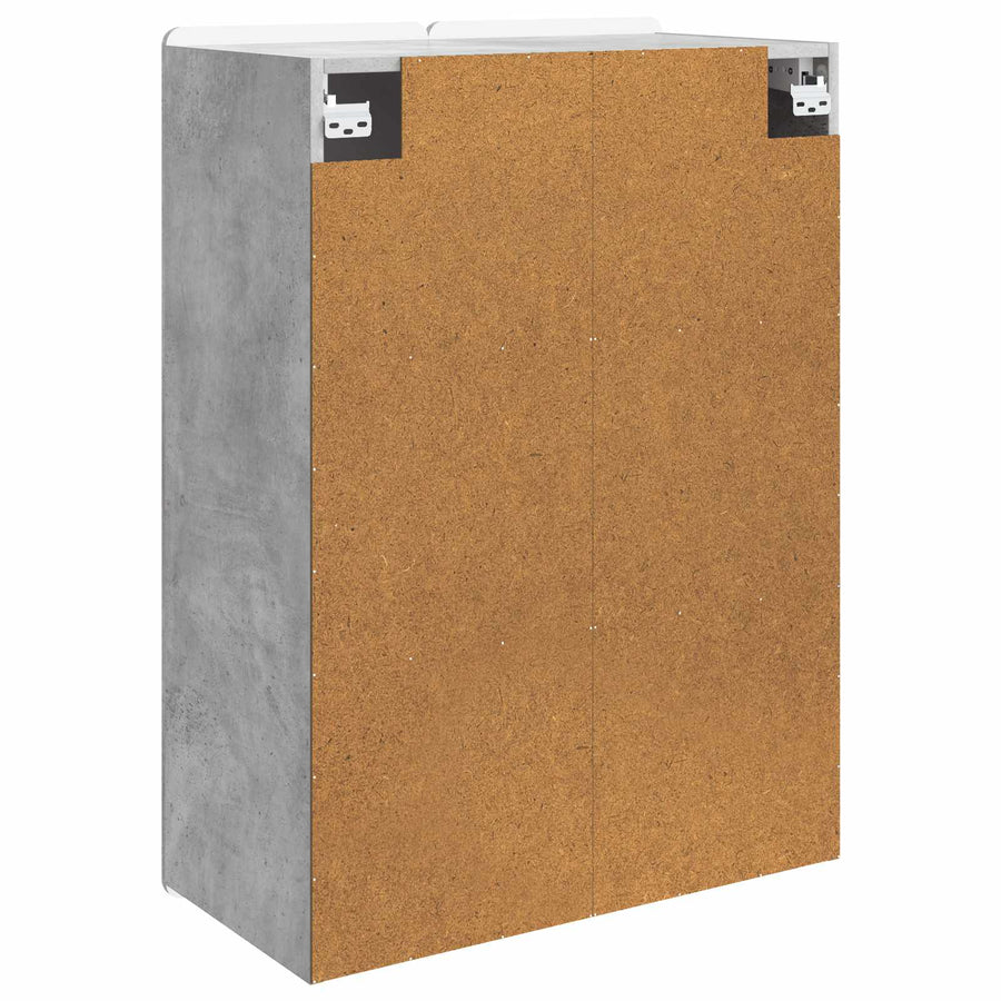 Wandkast Betongrijs 66 x 34,5 x 92 cm Bewerkt hout
