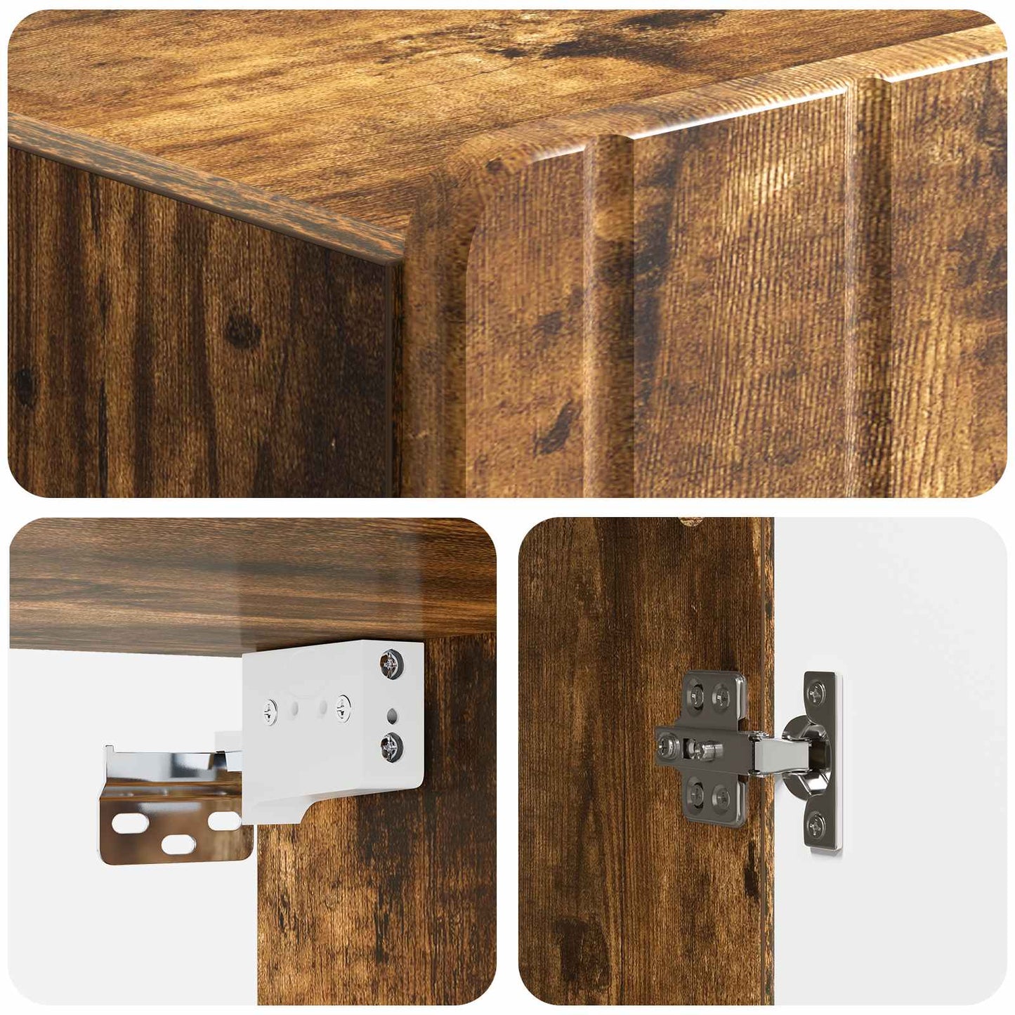Wandkast Gerookt eiken 66 x 34,5 x 92 cm Bewerkt hout