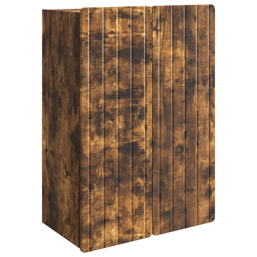 Wandkast Gerookt eiken 66 x 34,5 x 92 cm Bewerkt hout