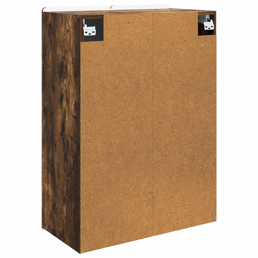 Wandkast Gerookt eiken 66 x 34,5 x 92 cm Bewerkt hout