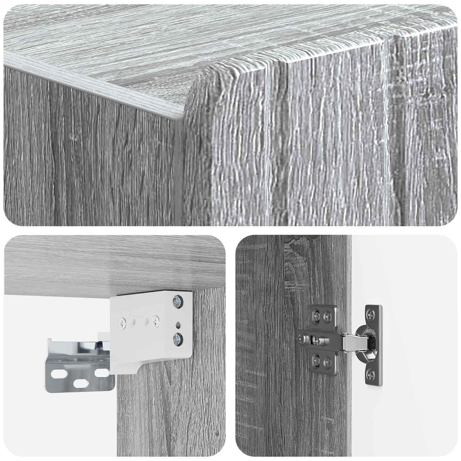 Wandkast Grijs Sonoma 66 x 34,5 x 92 cm Bewerkt hout