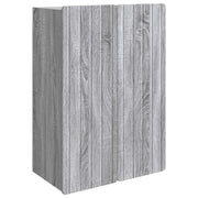Wandkast bewerkt hout 66x34,5x92 cm grijs