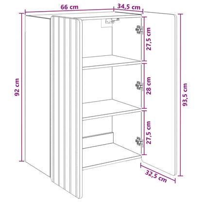 Wandkast Oud hout 66 x 34,5 x 92 cm Bewerkt hout
